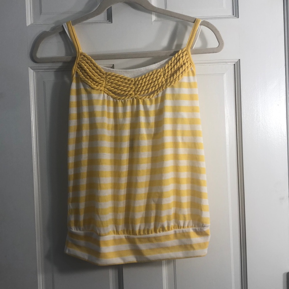 Beautiful Yellow and White Striped Tank Top